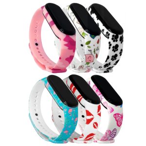 Zestaw: 6x opaska Flower do smartband'a Xiaomi Mi Band 5 / 6 / 7