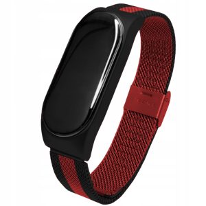Opaska Solid Steel do smartband'a Xiaomi Mi Band 7 (Czarno-czerwony)