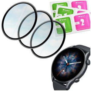 Zestaw: 3x Szkło hybrydowe ochronne 5D do Amazfit GTR 3 Pro do smartwatcha