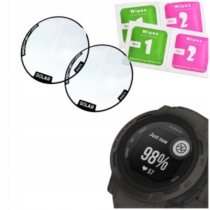 Zestaw: 2x szkło hybrydowe ochronne 5D do Garmin Instinct 2 Solar z ramką