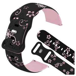 Pasek Bloom do smartwatch'a Samsung Galaxy Watch 4 5 6 7 FE Classic Pro 40 42 44 mm (Czarno-różowy)