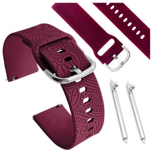 Pasek Floral do smartwatch'a Huawei Watch GT 4 / GT 5 Classic Active Elite Elegant (Bordowy)