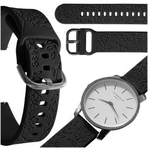 Pasek Blossom do smartwatch'a Huawei Watch GT 2 3 Pro Active Elegant GT2 GT3 42mm (Czarny)