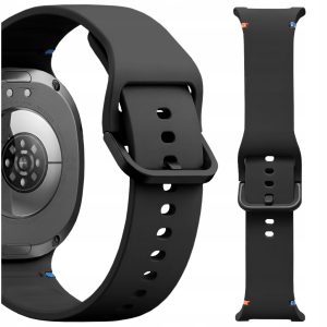 Pasek Classic Silicone do smartwatch'a Samsung Galaxy Watch 8 40mm / 44mm / Classic 46mm (Czarny)