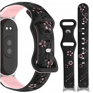 Pasek Bloom do smartwatch'a Xiaomi Mi Band 8/9/10 (Różowo-czarny)