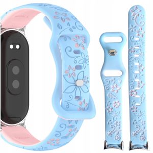 Pasek Bloom do smartwatch'a Xiaomi Mi Band 8/9/10 (Niebiesko-różowy)