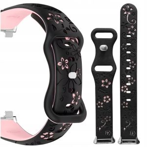 Pasek Bloom do smartwatch'a Huawei Band 8/9/10 (Różowo-czarny)