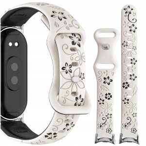 Pasek Bloom do smartwatch'a Xiaomi Mi Band 8/9/10 (Czarno-beżowy)